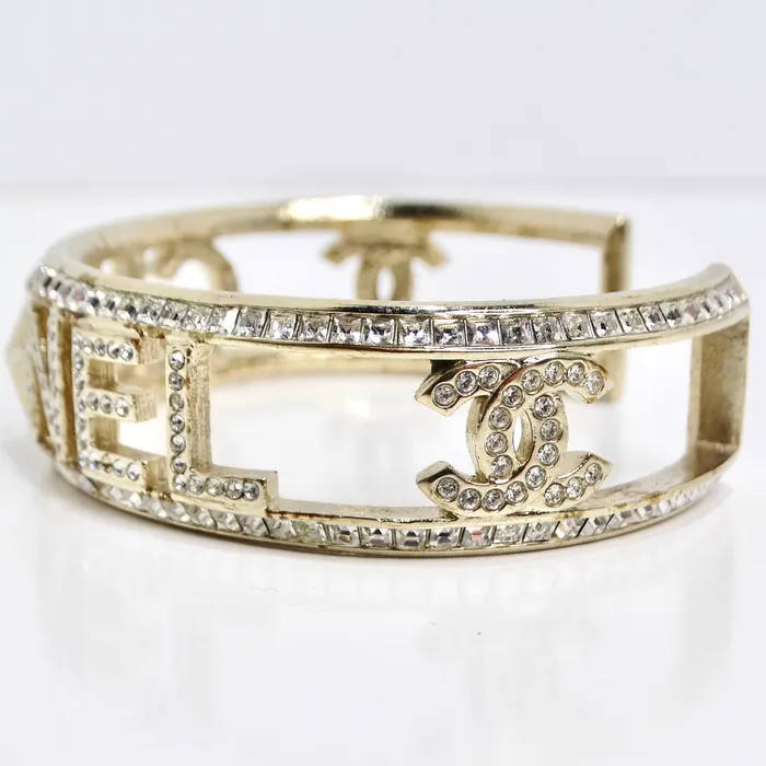 Vintage by Misty Chanel CC Star Crystal Cuff Bracelet Bracelets