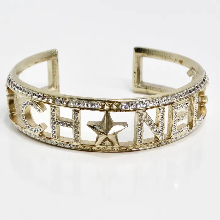 Vintage by Misty Chanel CC Star Crystal Cuff Bracelet Bracelets