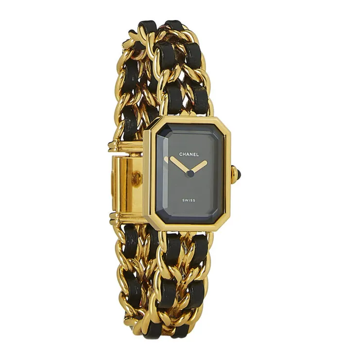 Watches Vintage by Misty Chanel 1987 Premiere 20mm Rock Quartz GoldPlated Chain Wrist Watch