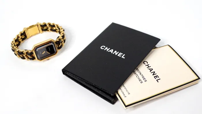 Watches Vintage by Misty Chanel 1987 Premiere 20mm Rock Quartz GoldPlated Chain Wrist Watch