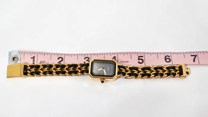 Watches Vintage by Misty Chanel 1987 Premiere 20mm Rock Quartz GoldPlated Chain Wrist Watch
