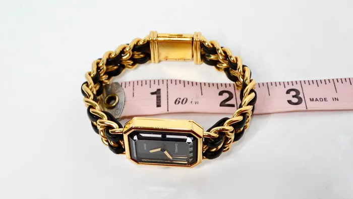 Watches Vintage by Misty Chanel 1987 Premiere 20mm Rock Quartz GoldPlated Chain Wrist Watch