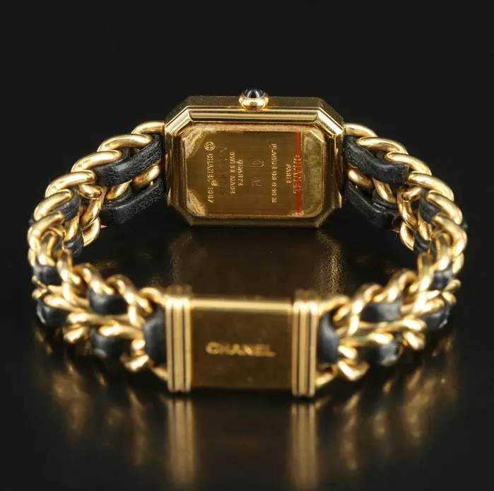 Watches Vintage by Misty Chanel 1987 Premiere 20mm Rock Quartz GoldPlated Chain Wrist Watch
