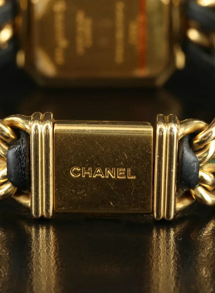 Watches Vintage by Misty Chanel 1987 Premiere 20mm Rock Quartz GoldPlated Chain Wrist Watch