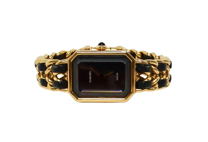 Watches Vintage by Misty Chanel 1987 Premiere 20mm Rock Quartz GoldPlated Chain Wrist Watch