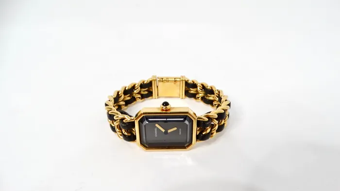 Watches Vintage by Misty Chanel 1987 Premiere 20mm Rock Quartz GoldPlated Chain Wrist Watch