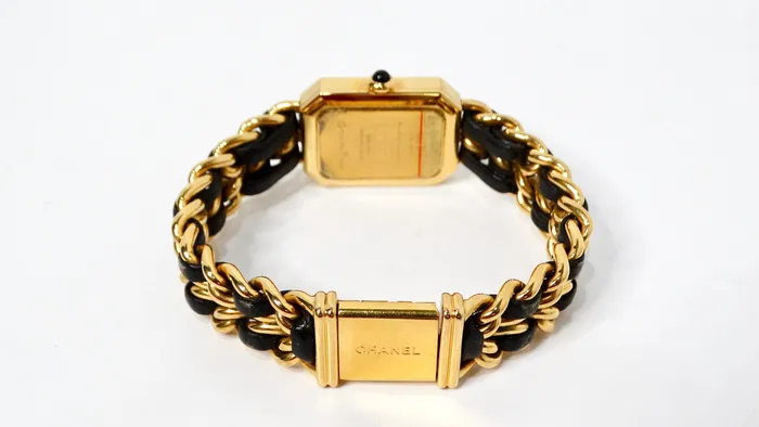 Watches Vintage by Misty Chanel 1987 Premiere 20mm Rock Quartz GoldPlated Chain Wrist Watch