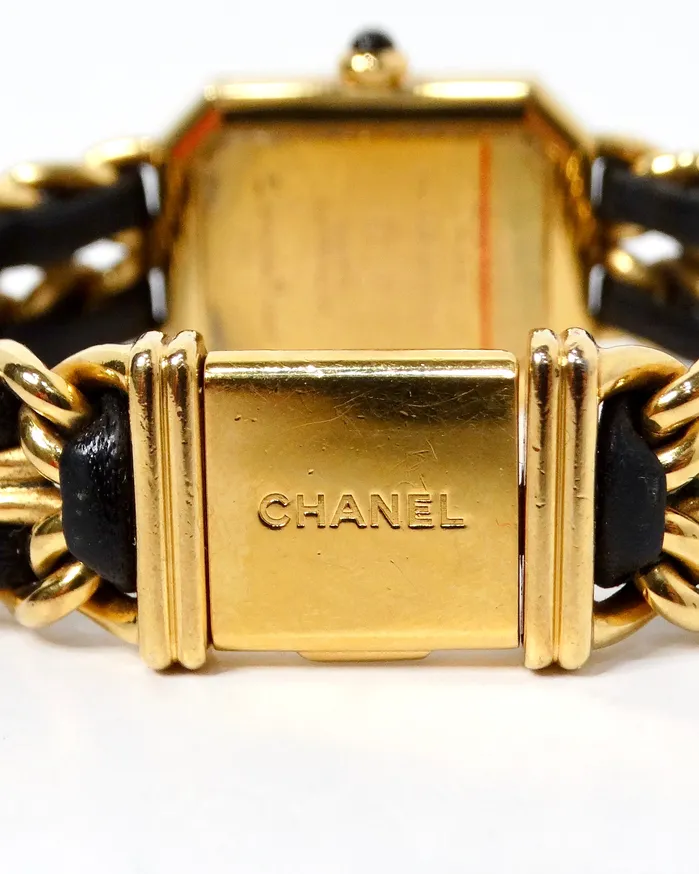 Watches Vintage by Misty Chanel 1987 Premiere 20mm Rock Quartz GoldPlated Chain Wrist Watch