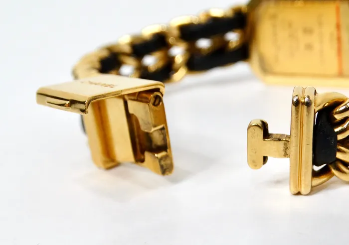 Watches Vintage by Misty Chanel 1987 Premiere 20mm Rock Quartz GoldPlated Chain Wrist Watch