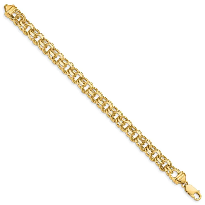WB Choice Jewelry Bracelets 14k 8in 85mm Solid Double Link Charm BraceletWBCDOH208 WB Choice Jewelry Bracelets 14k 8in 85mm Solid Double Link Charm BraceletWBCDOH208