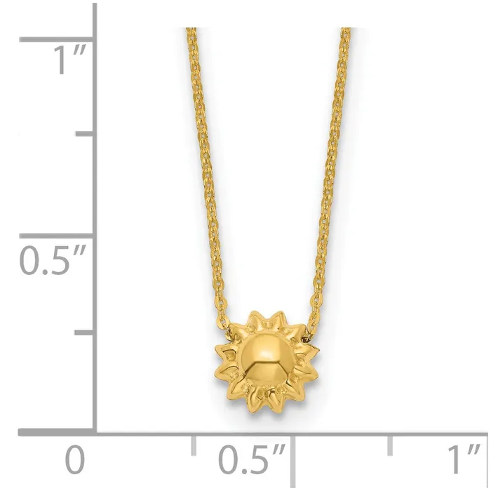 WB Choice Jewelry Necklaces 14k Polished Puffed Sun 165in NecklaceWBCSF2900165 WB Choice Jewelry Necklaces 14k Polished Puffed Sun 165in NecklaceWBCSF2900165