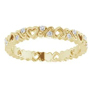 WB Choice Jewelry Rings 14K Yellow 16 CTW Heart Diamond Eternity Band Size 7124085625PSTWBC