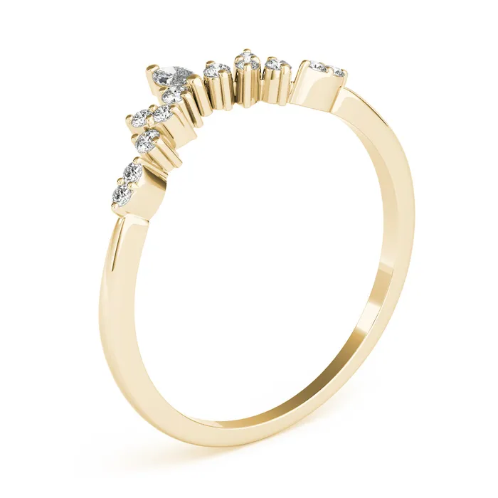 Chevron Diamond Wedding Band 14K Gold Albrecht Jewellery Rings