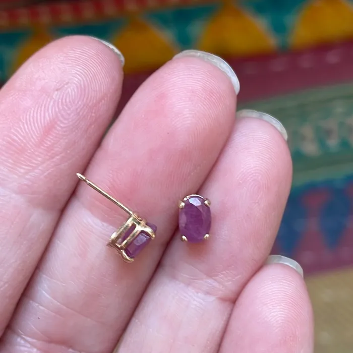 Earrings Ruby Earrings 10k Gold Vintage Love Vintage Paris
