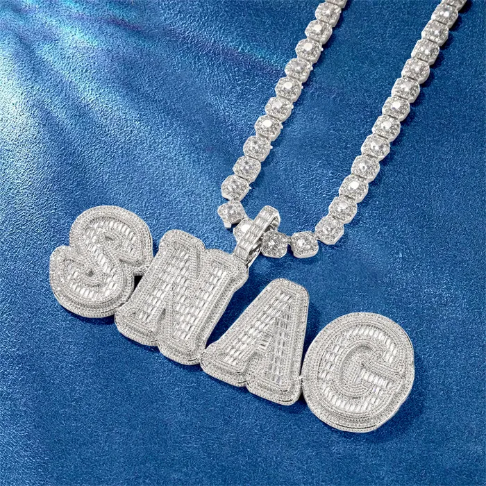 IceZeusShop Necklaces Custom Iced Out Chuncky Format Letter Personalized Name Pendant