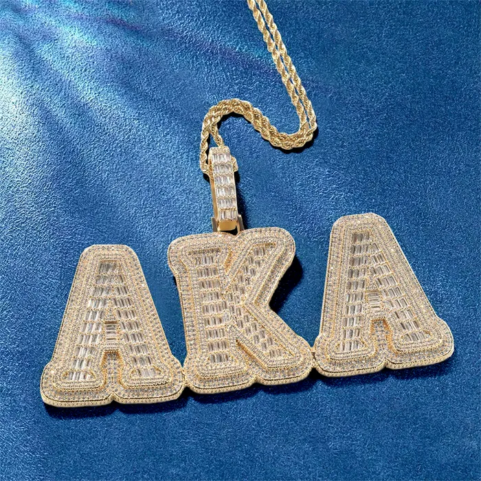 IceZeusShop Necklaces Custom Iced Out Chuncky Format Letter Personalized Name Pendant