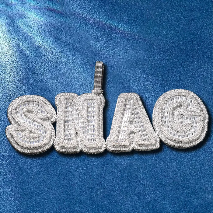 IceZeusShop Necklaces Custom Iced Out Chuncky Format Letter Personalized Name Pendant