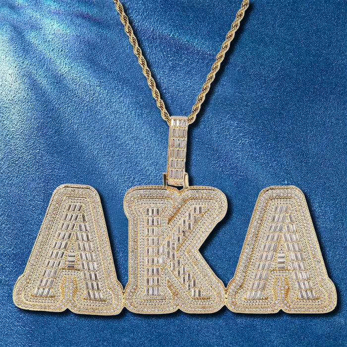 IceZeusShop Necklaces Custom Iced Out Chuncky Format Letter Personalized Name Pendant