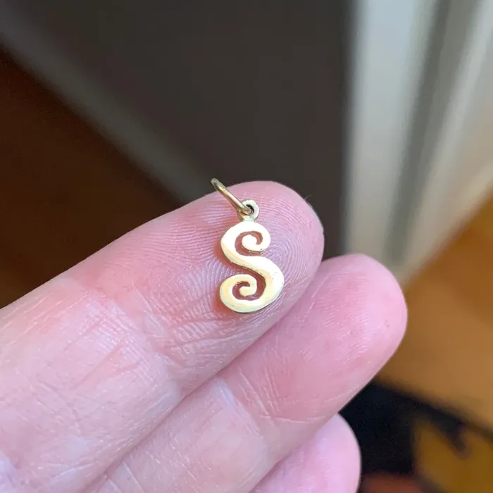 Love Vintage Paris Necklaces S Initial Pendant 14k Gold Vintage