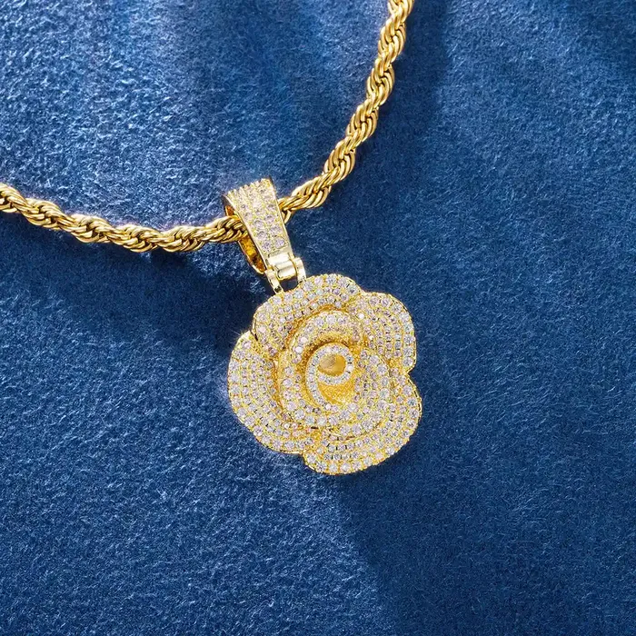 Necklaces icezeusshop Rose Flower Pendant
