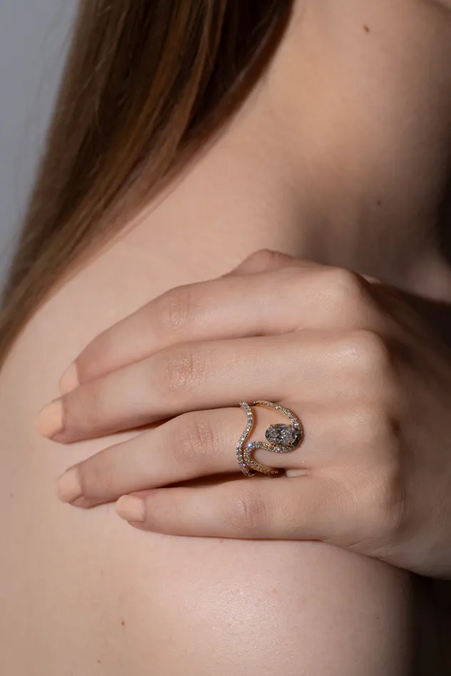 PRMAL Rings Massive 1ct Oval Wave Ring